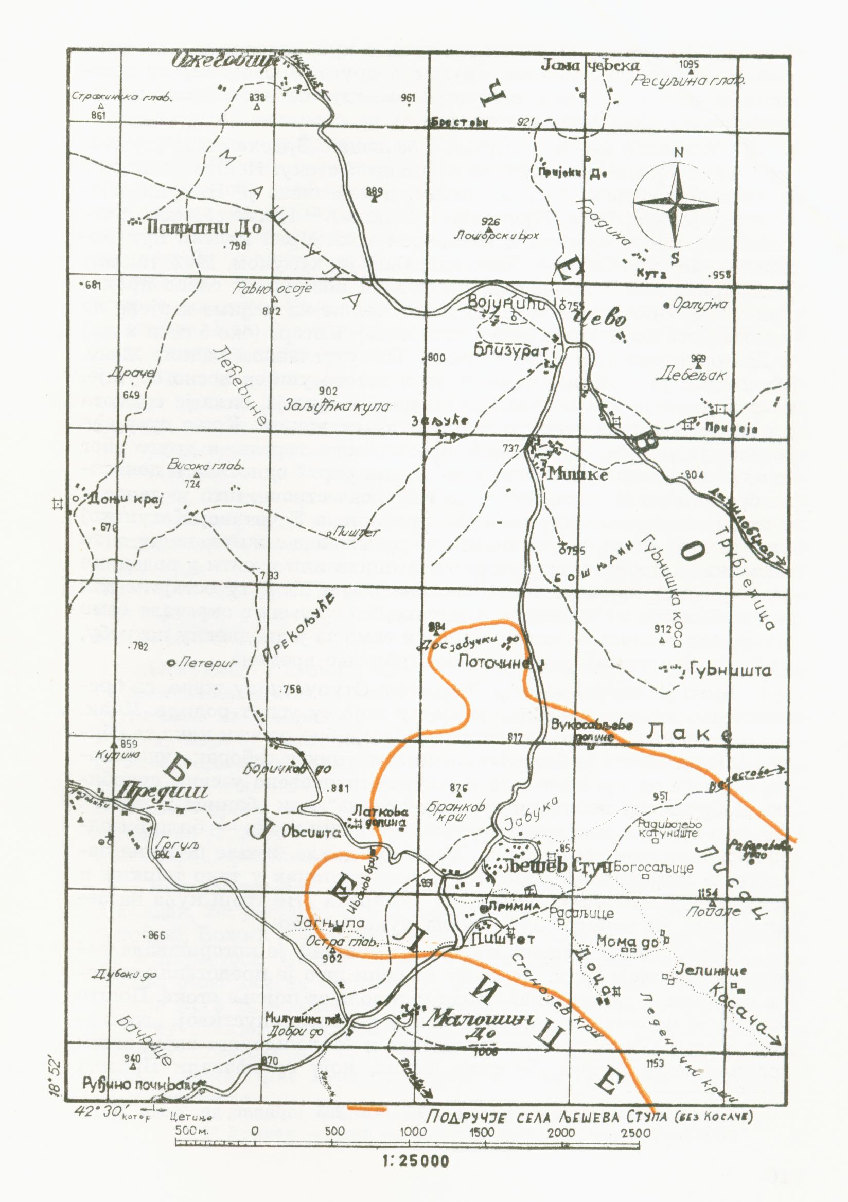 Ljesev Stup mapa