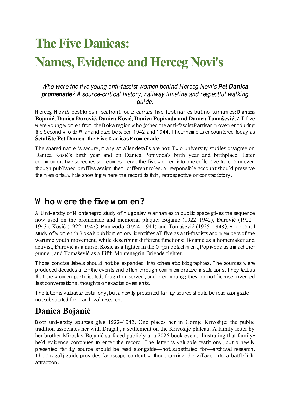 The Five Danicas — document preview