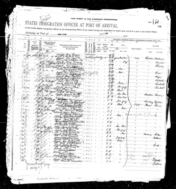 Ellis Island Foundation, Miloš Popivoda, Lucania 03 Jul 1909
