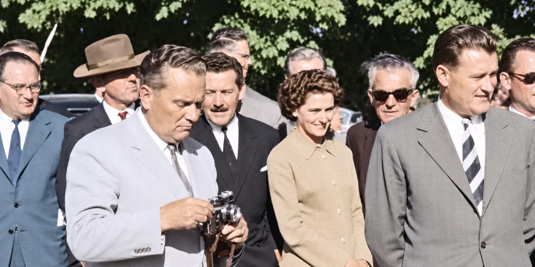 Krsto Gorčinov Popivoda, Josip Broz-Tito, Pepca Kardelj i Ivan Maček-Matija, 1950